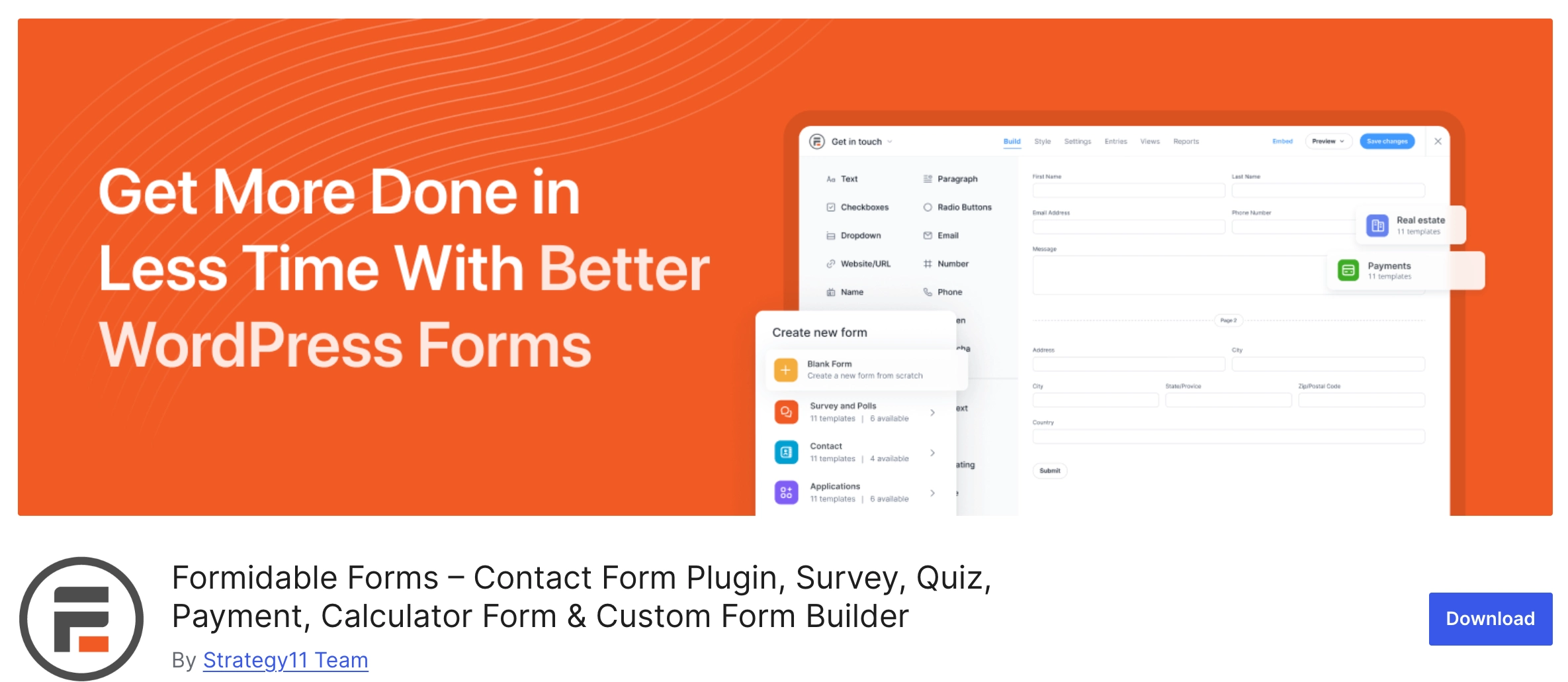 Formidable Forms – Best for Data & Surveys