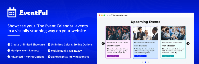 Eventful – Event Showcase and Filter Bar Plugin