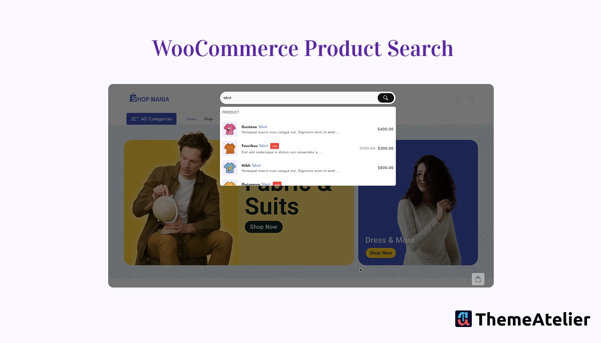 WooCommerce product search