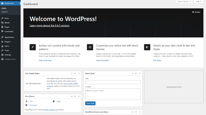 WordPress Dashboard