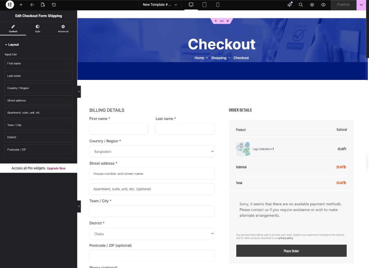 Add and Arrange Checkout Modules